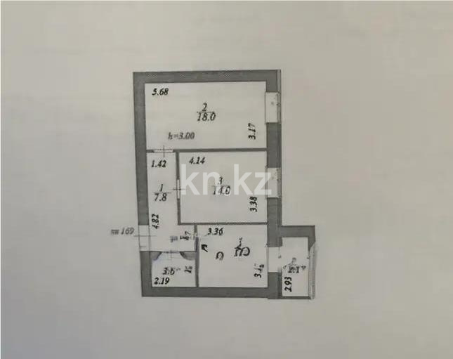Продажа 2-комнатной квартиры, 56 м² в Астане