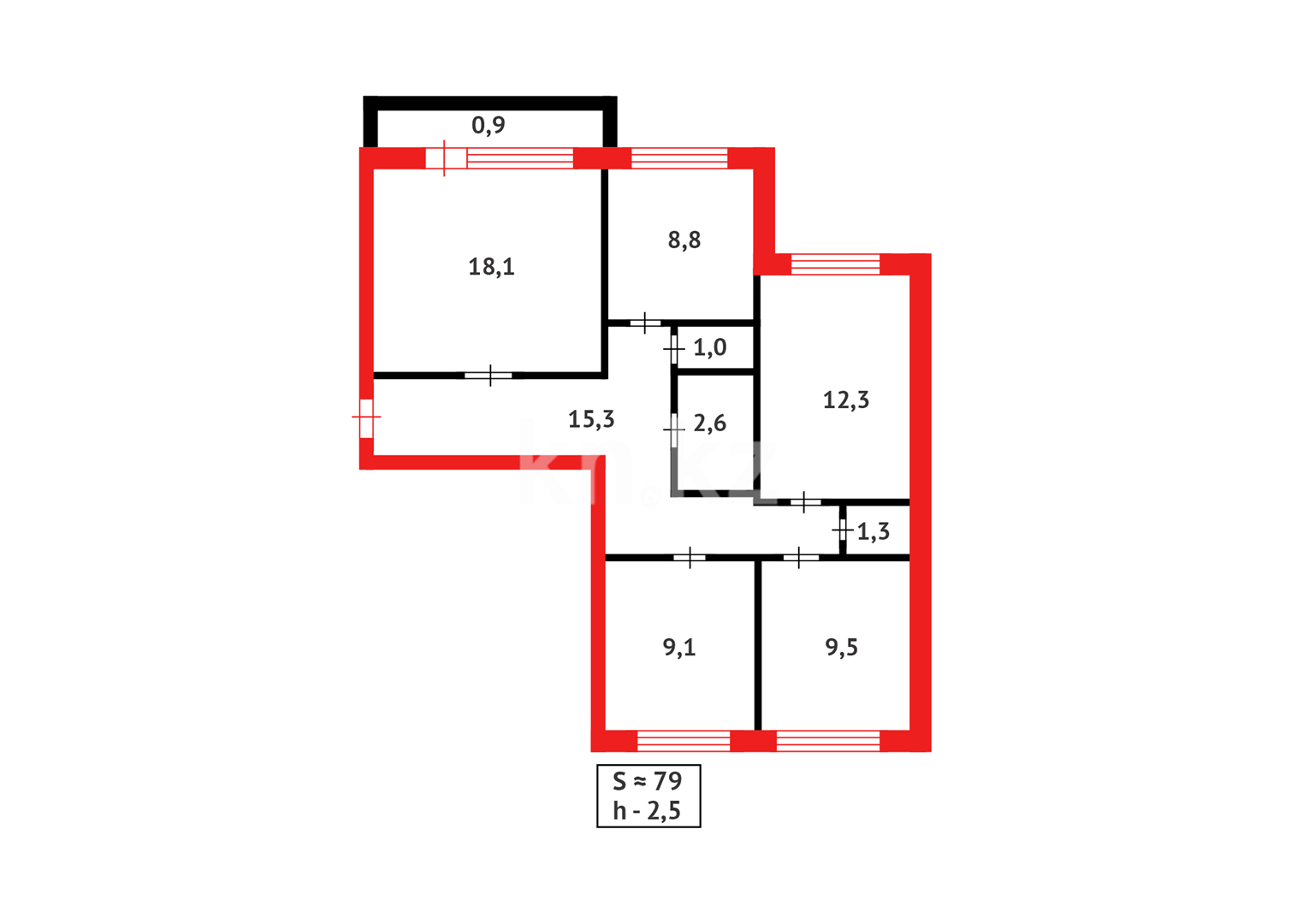 Продажа 4-комнатной квартиры, 79 м² в Караганде - фото 16