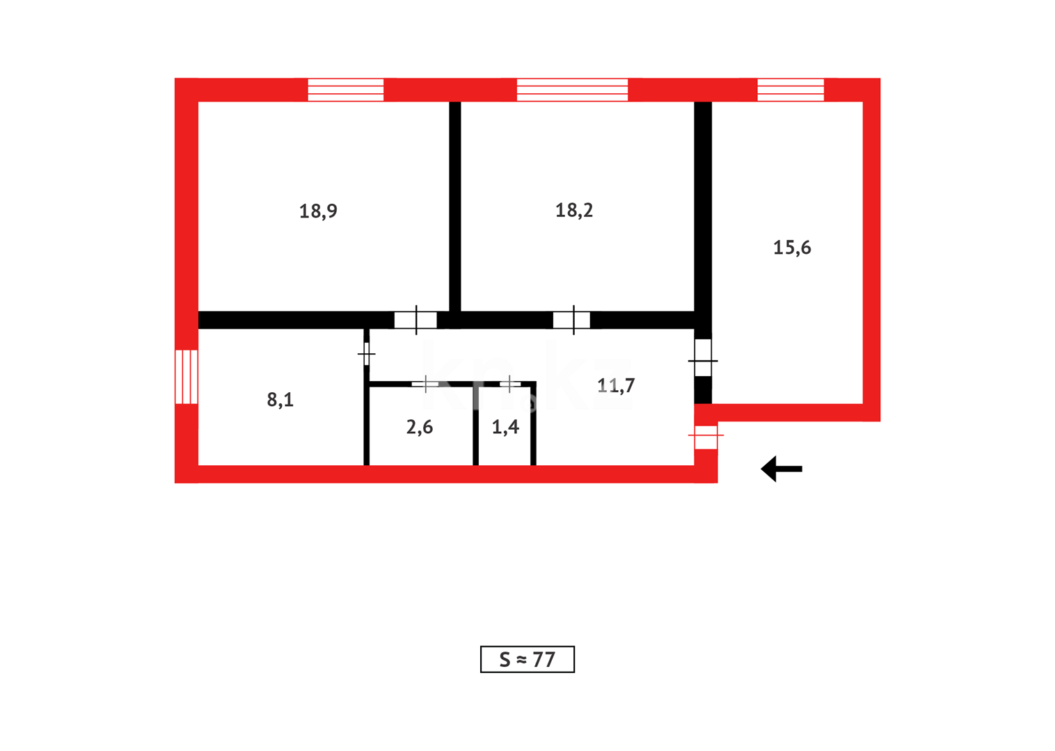 Продажа 3-комнатной квартиры, 76 м², ул. Нагорная в Темиртау - фото 7