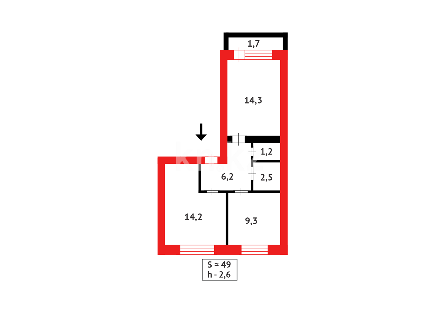 Продажа 2-комнатной квартиры, 49.4 м² в Астане - фото 10