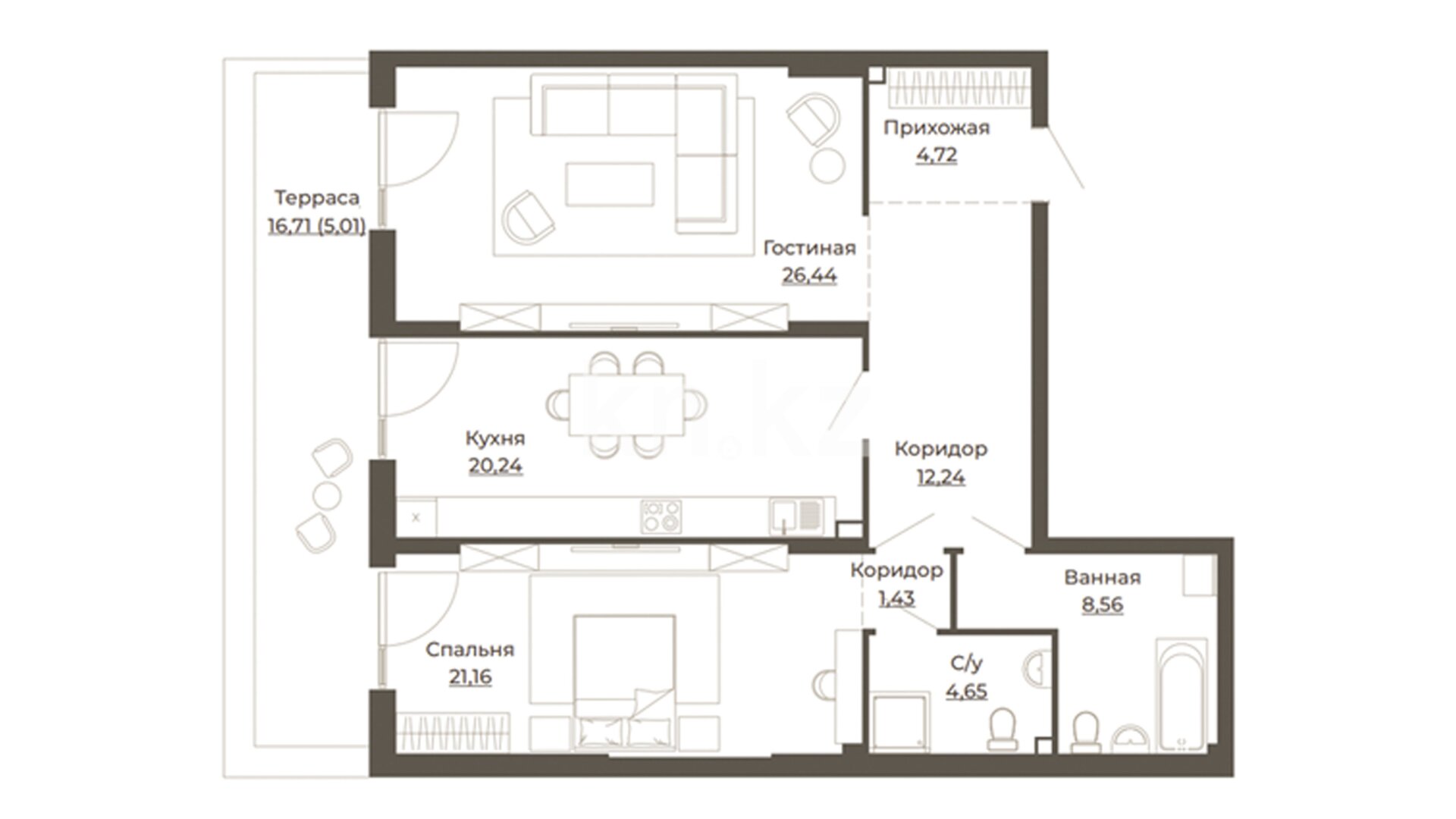 ЖК Privilegia, 2-комнатная, цена 240 235 000 ₸, 2 300 000 ₸&nbsp;/&nbsp;м²