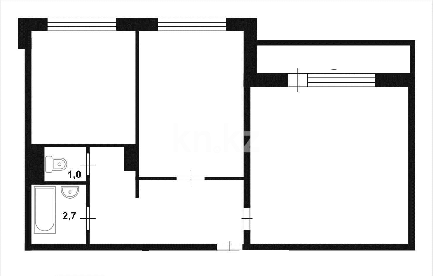Продажа 2-комнатной квартиры, 53 м² в Караганде - фото 17