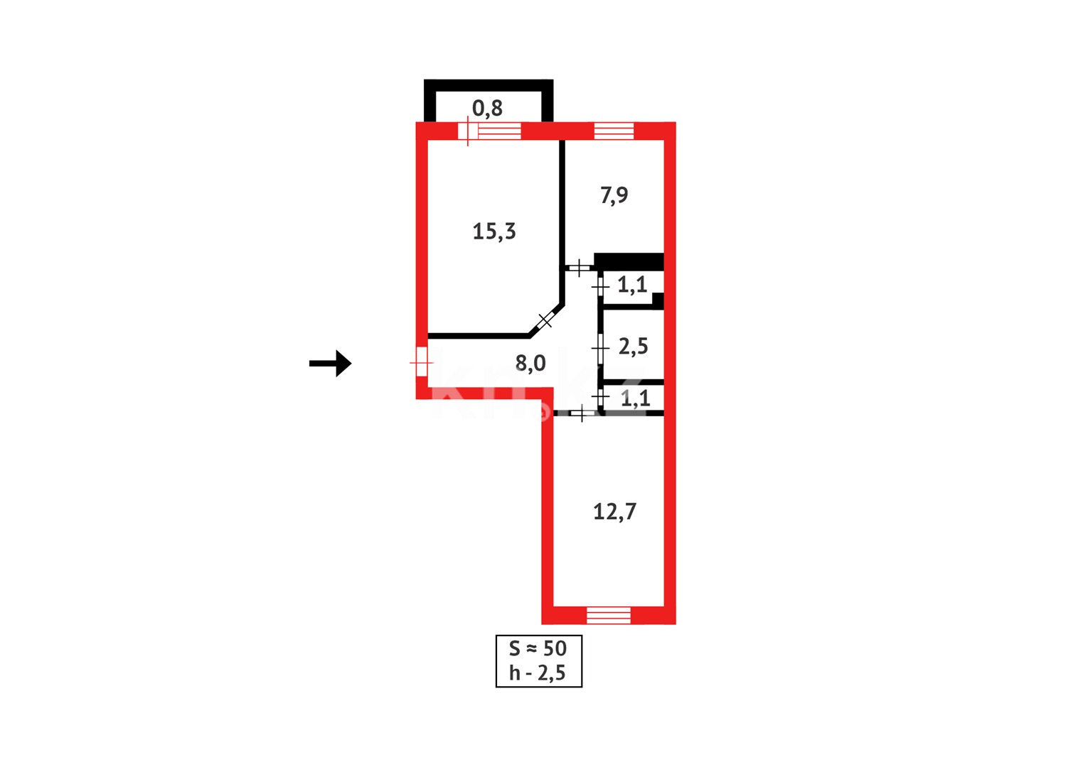 Продажа 2-комнатной квартиры, 50 м² в Астане - фото 19