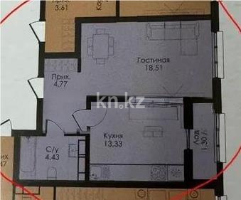 Продажа 1-комнатной квартиры, 42.34 м², ул. Сыганак, дом  22/1 в Астане