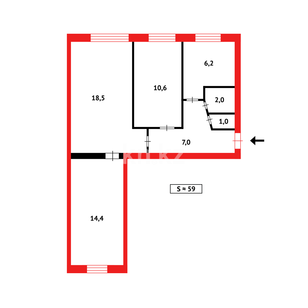 Продажа 3-комнатной квартиры, 58 м² в Темиртау - фото 14