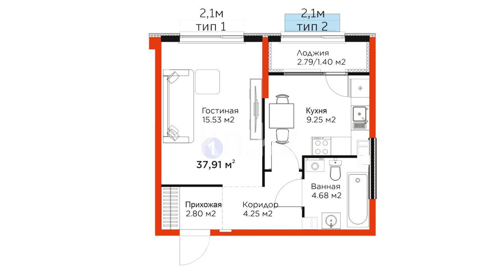 ЖК Dream City. Eco, 1-комнатная, цена 28 523 484 ₸, 752 401 ₸&nbsp;/&nbsp;м²