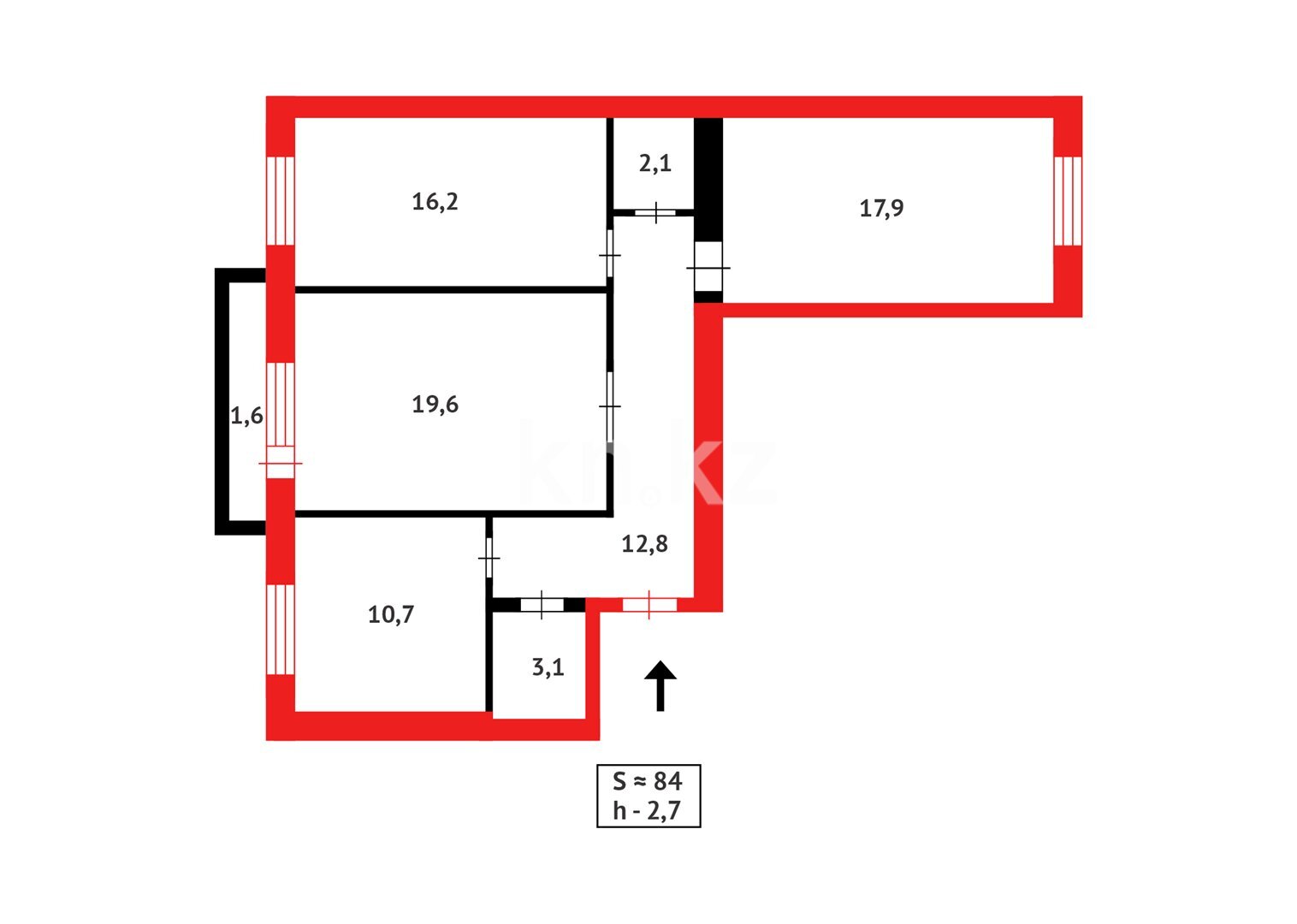 Продажа 3-комнатной квартиры, 84 м² в Караганде - фото 19