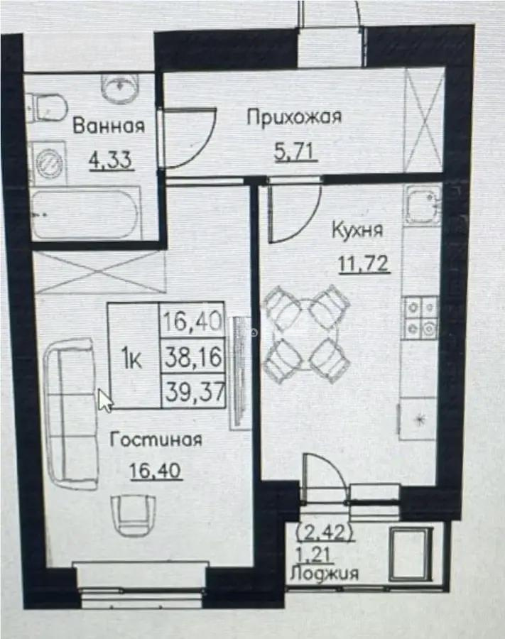 Продажа 2-комнатной квартиры, 40 м², ул. Нажимеденова, дом  52б в Астане - фото 4