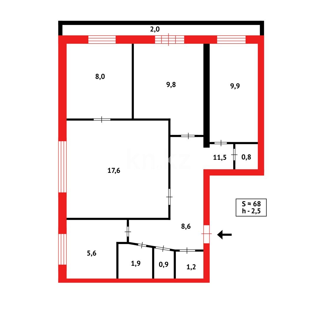 Продажа 4-комнатной квартиры, 69 м² в Темиртау - фото 21