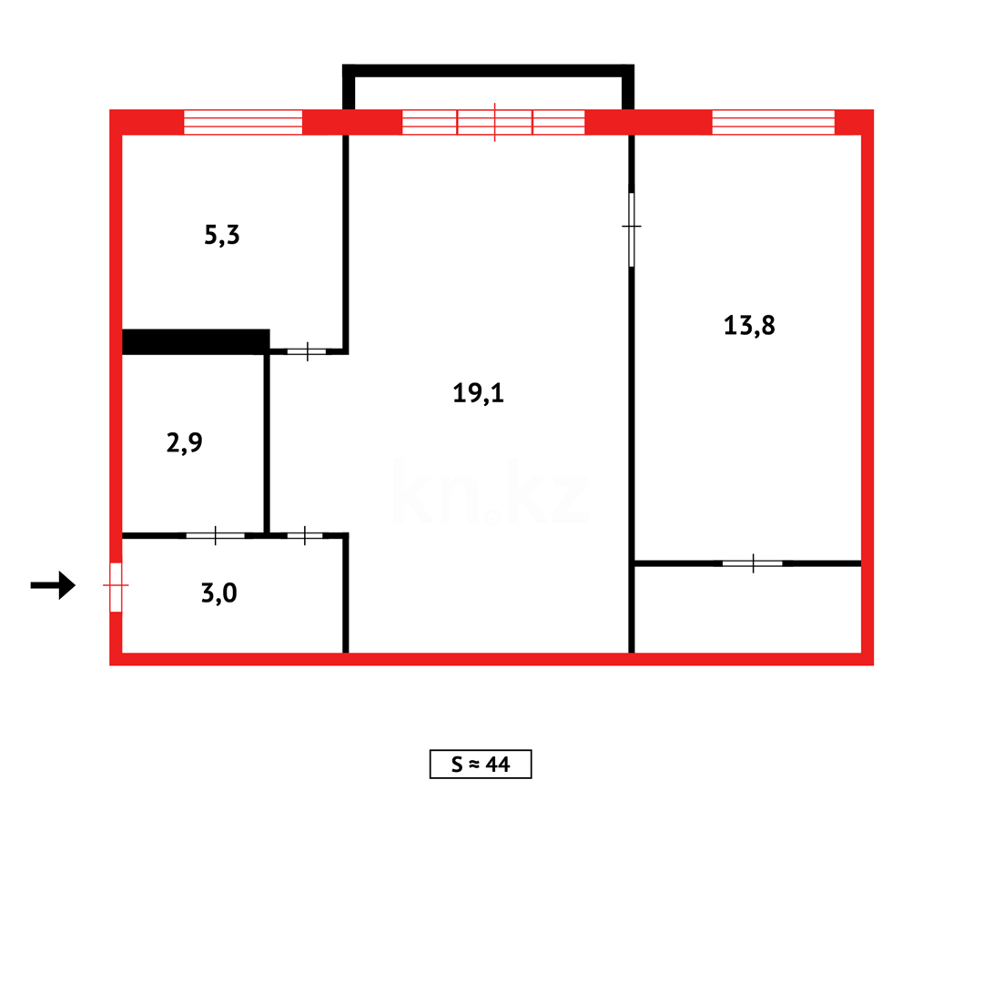 Продажа 2-комнатной квартиры, 44 м² в Темиртау - фото 8