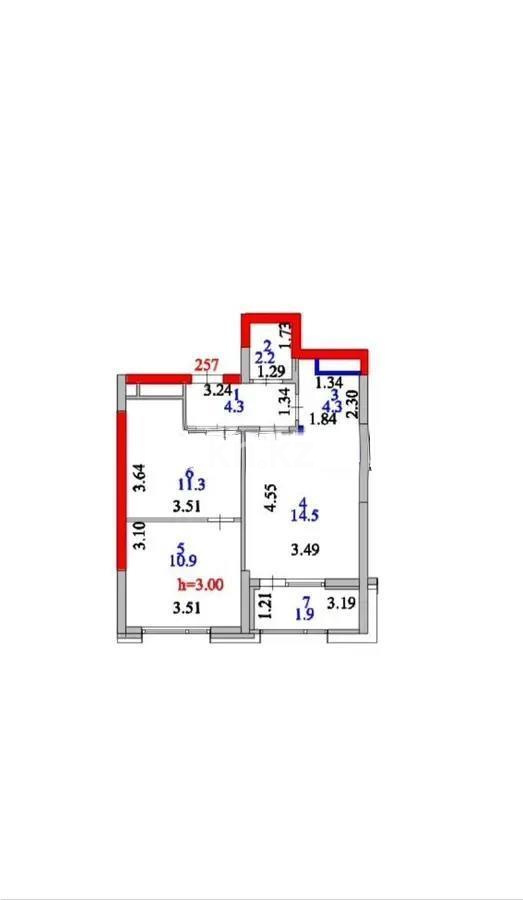 Продажа 2-комнатной квартиры, 51 м², пр. Улы Дала, дом  29/1 в Астане - фото 4