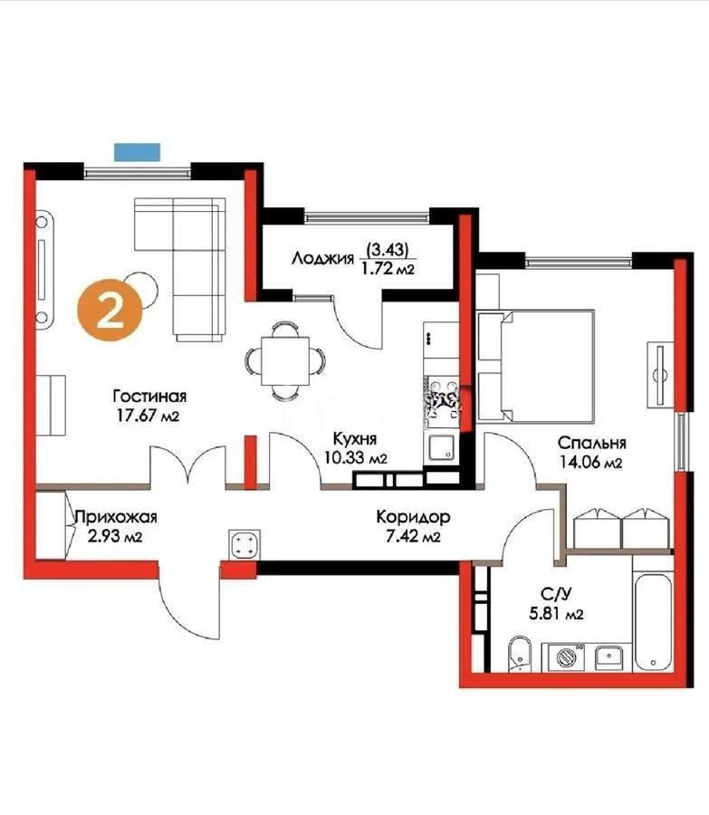 Продажа 2-комнатной квартиры, 60 м² в Алматы - фото 5