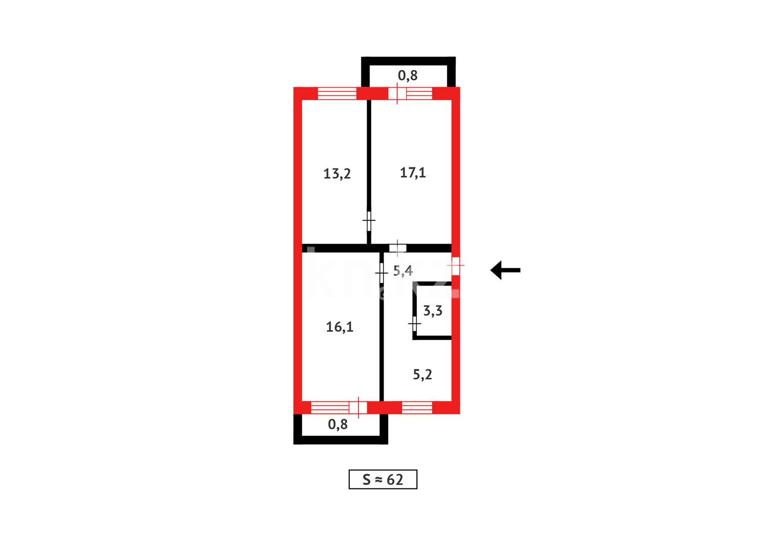 Продажа 3-комнатной квартиры, 61 м² в Абае - фото 5