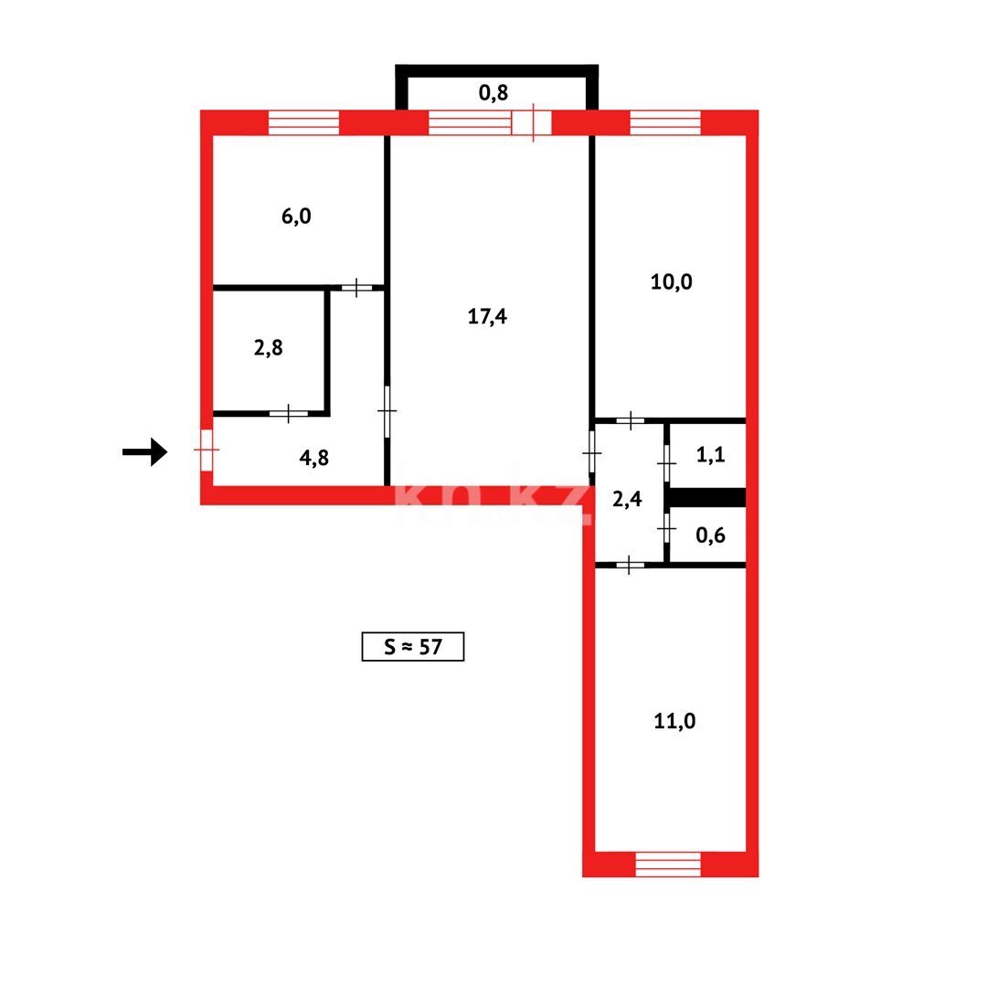 Продажа 3-комнатной квартиры, 58 м² в Темиртау - фото 14