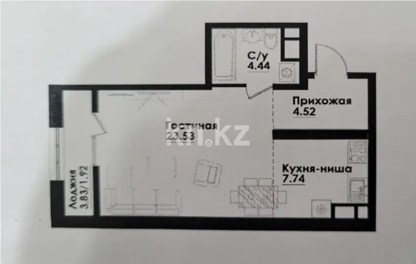 Продажа 1-комнатной квартиры, 42 м² в Алматы - фото 3