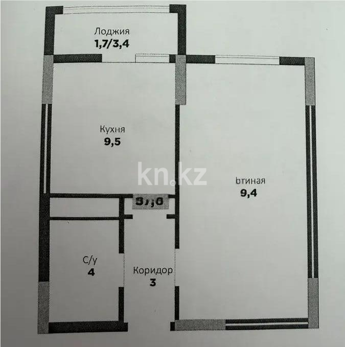 Продажа 1-комнатной квартиры, 37.6 м² в Астане