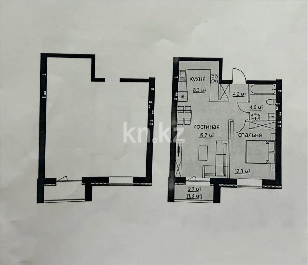 Продажа 2-комнатной квартиры, 52 м² в Караганде