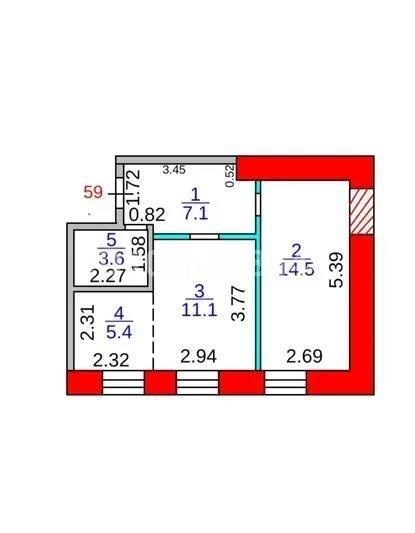 Продажа 2-комнатной квартиры, 42 м² в Караганде - фото 5