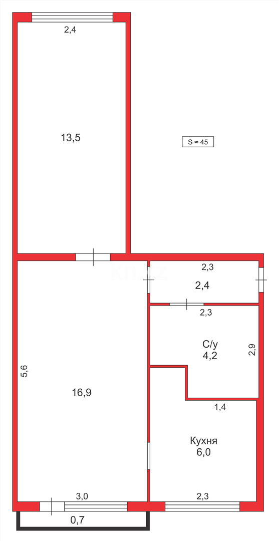 Продажа 2-комнатной квартиры, 43 м², мкр-н 15 в Караганде - фото 7