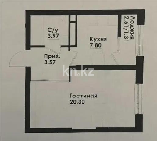 Продажа 1-комнатной квартиры, 37 м², ул. Толе би, дом  290/1 в Алматы