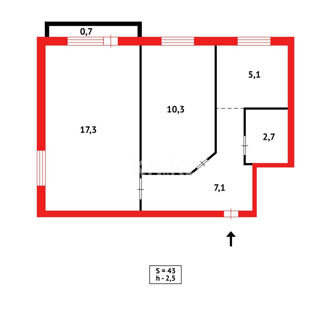 Продажа 2-комнатной квартиры, 43 м² в Караганде - фото 6