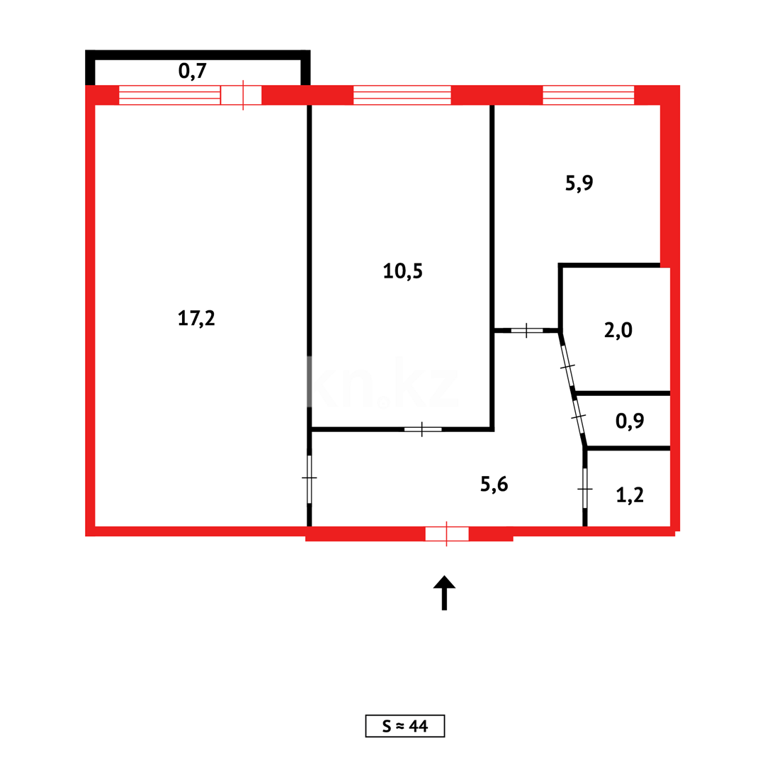 Продажа 2-комнатной квартиры, 43 м² в Караганде - фото 18