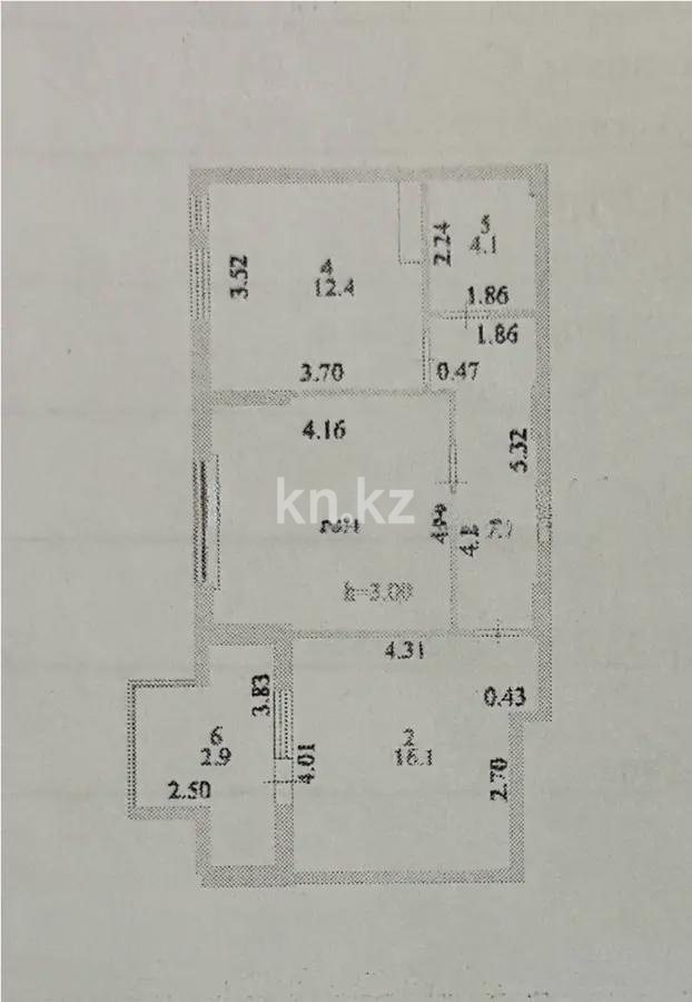 Продажа 2-комнатной квартиры, 59.6 м² в Астане