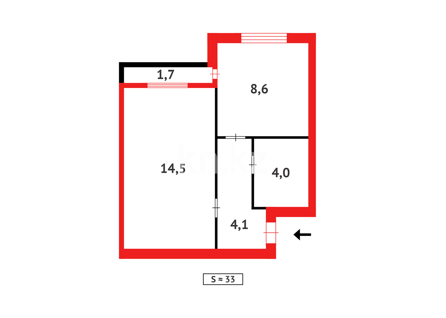 Продажа 1-комнатной квартиры, 33 м² в Темиртау - фото 19