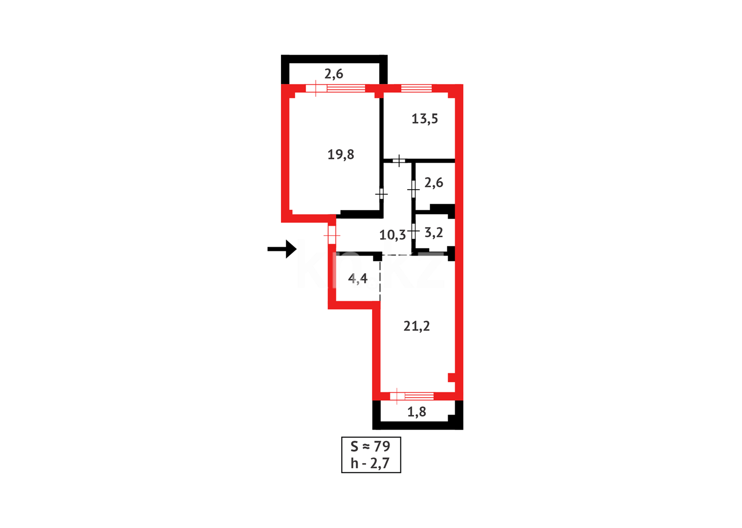 Продажа 3-комнатной квартиры, 80 м² в Астане - фото 20