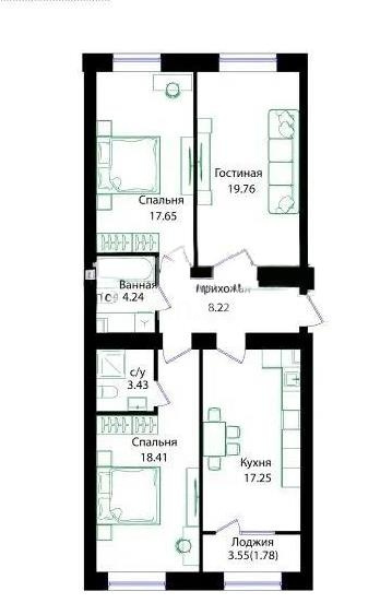 Продажа 3-комнатной квартиры, 91 м² в Астане