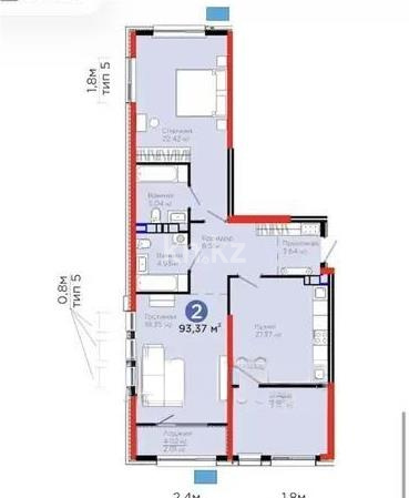 Продажа 3-комнатной квартиры, 94.1 м² в Алматы