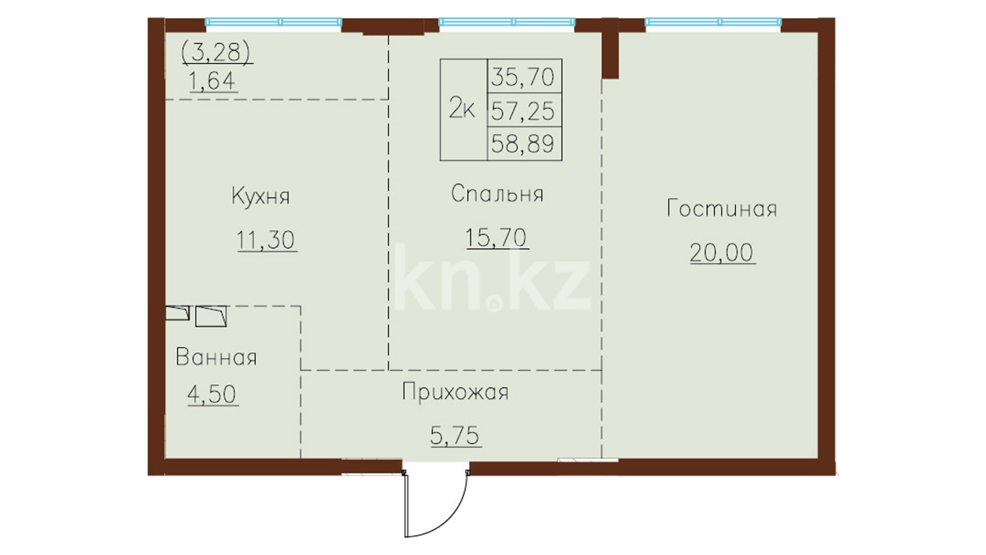ЖК Beles City, 2-комнатная, цена 35 334 000 ₸, 600 000 ₸&nbsp;/&nbsp;м²