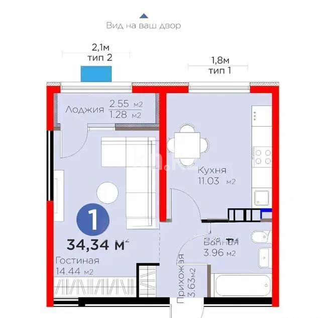 Продажа 1-комнатной квартиры, 35.5 м² в Алматы