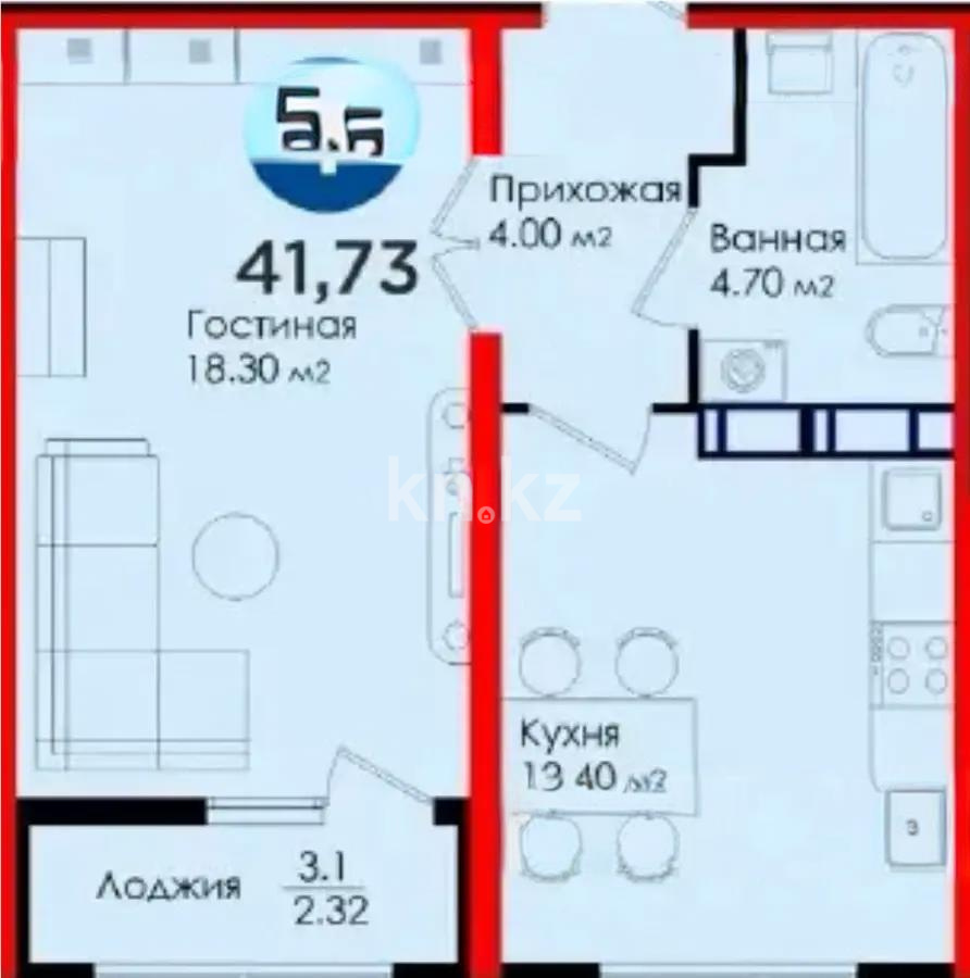Продажа 1-комнатной квартиры, 40 м² в Астане - фото 5