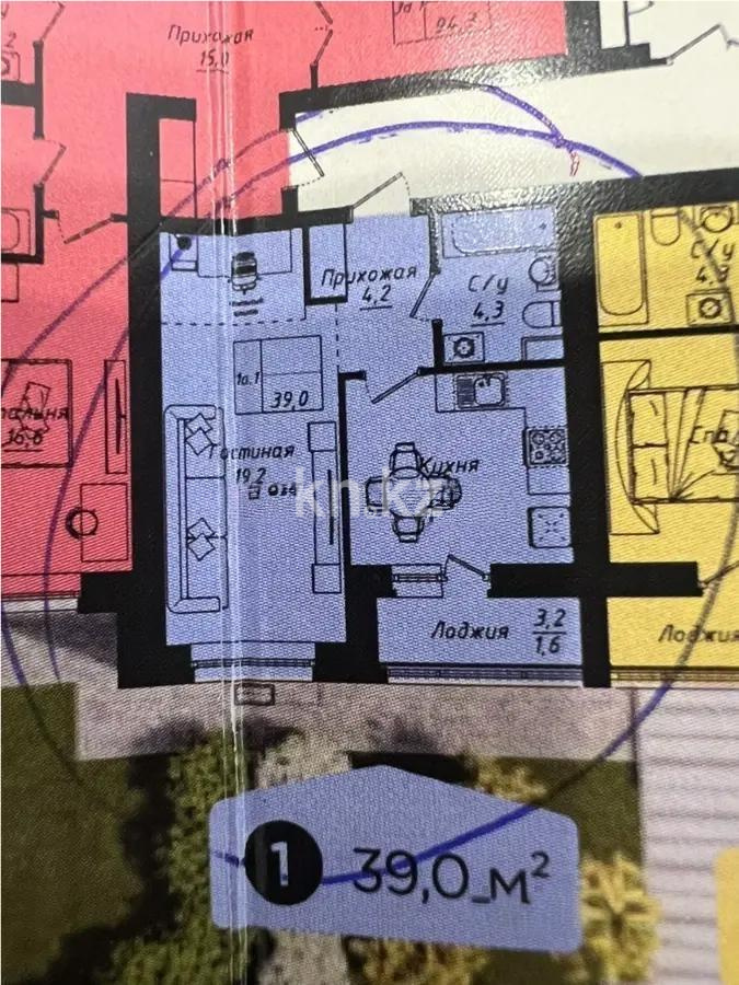 Продажа 1-комнатной квартиры, 39 м² в Астане