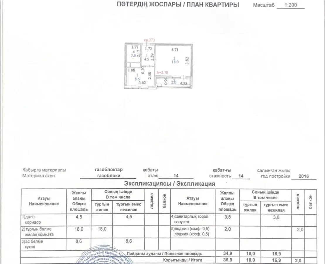 Продажа 1-комнатной квартиры, 36.9 м² в Астане - фото 6
