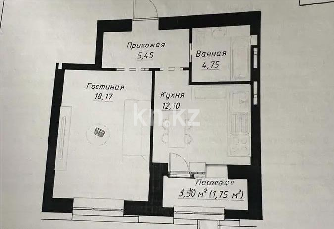 Продажа 1-комнатной квартиры, 42.22 м², ул. Калдаякова, дом  12 в Астане
