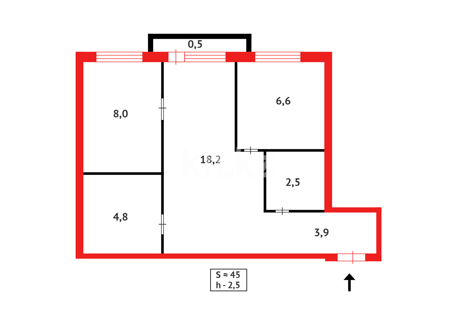 Продажа 2-комнатной квартиры, 44 м², ул. Мануильского в Караганде - фото 8