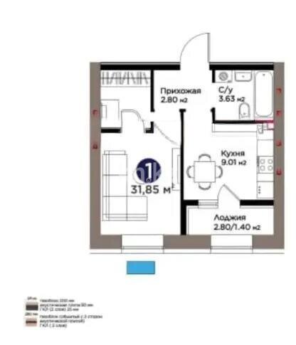 Продажа 1-комнатной квартиры, 32 м² в Астане - фото 3