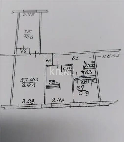 Продажа 3-комнатной квартиры, 58 м², мкр-н Орбита-1, дом  17 в Алматы
