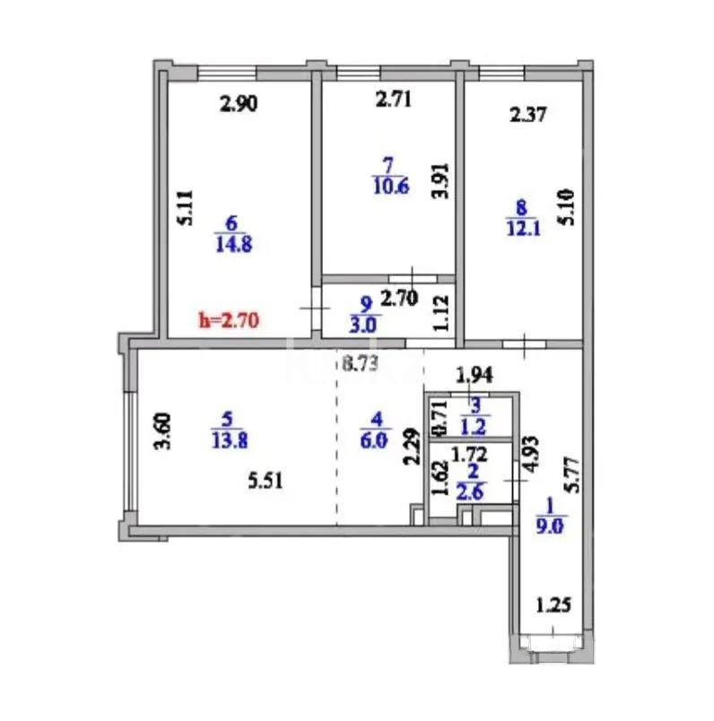 Продажа 3-комнатной квартиры, 74 м² в Астане - фото 8