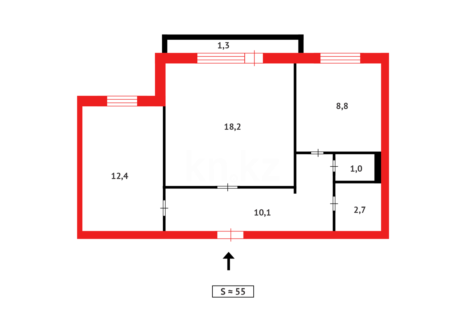 Продажа 2-комнатной квартиры, 54 м² в Караганде - фото 25