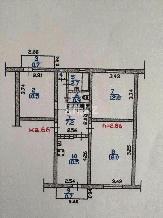 Продажа 3-комнатной квартиры, 66 м² в Алматы - фото 7
