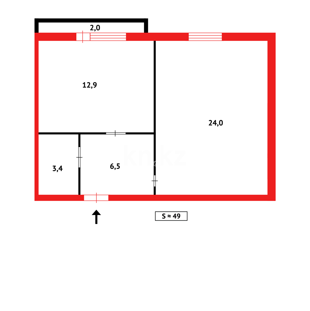 Продажа 1-комнатной квартиры, 48 м² в Караганде - фото 12