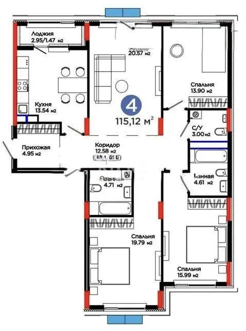 Продажа 4-комнатной квартиры, 115.4 м² в Астане - фото 5