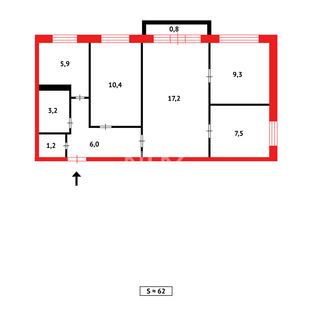 Продажа 4-комнатной квартиры, 61 м², 7-й мкр. в Темиртау - фото 10