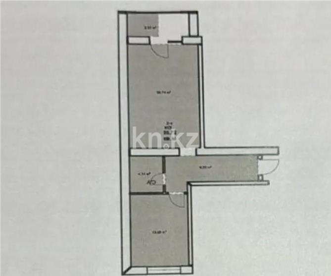 Продажа 2-комнатной квартиры, 55.72 м² в Астане