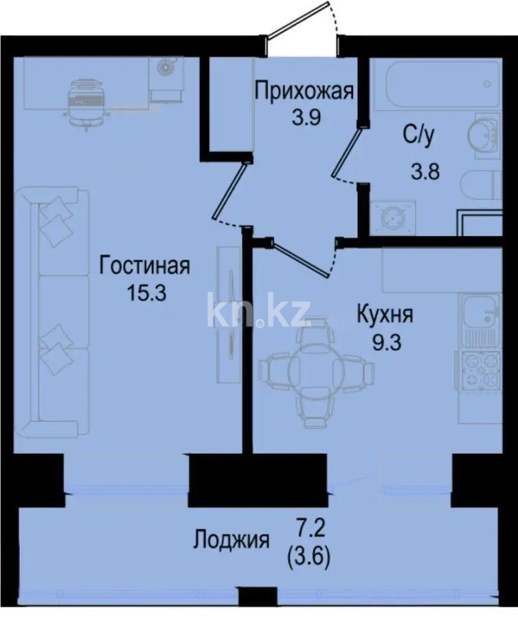 Продажа 1-комнатной квартиры, 36 м² в Астане