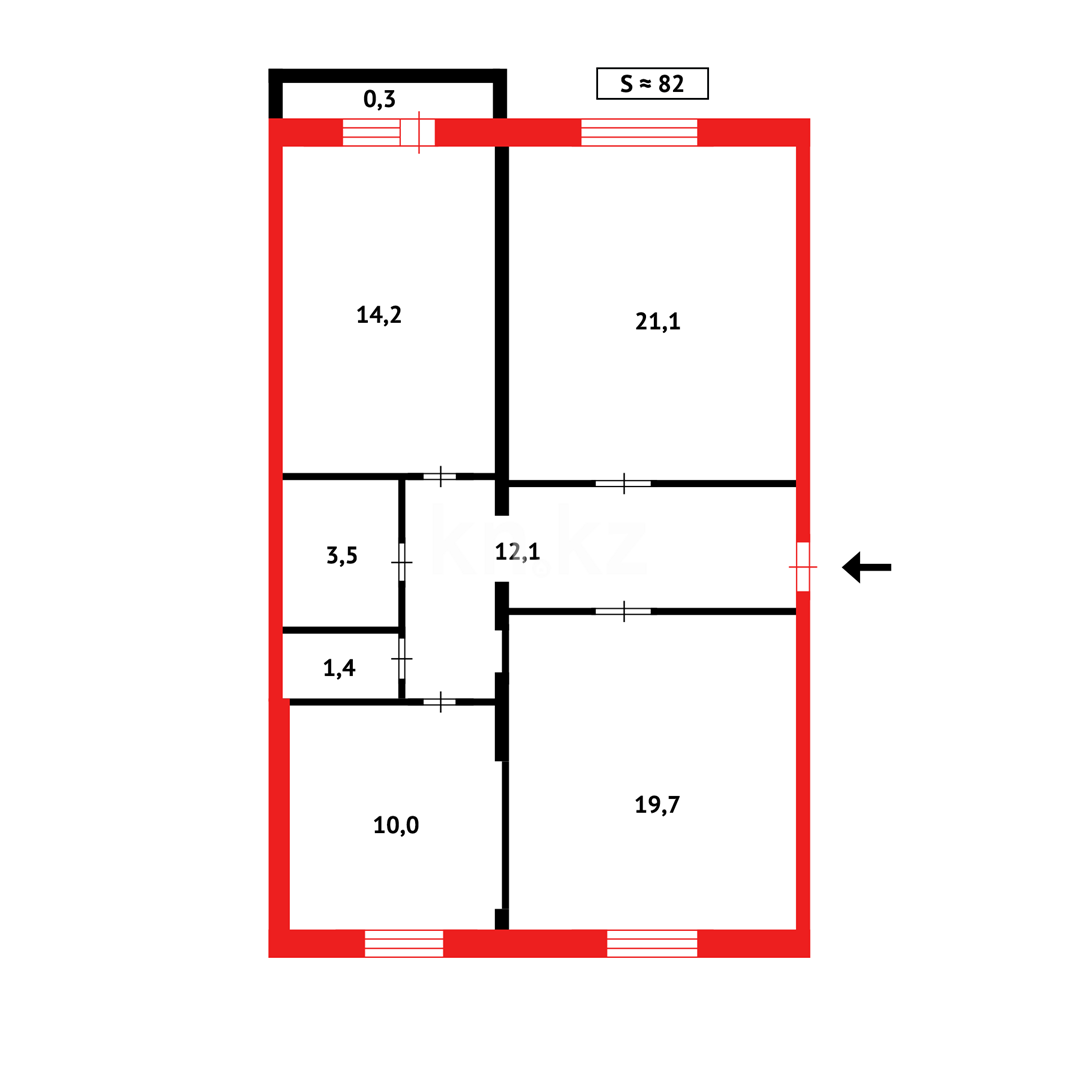 Продажа 3-комнатной квартиры, 84 м² в Караганде - фото 15
