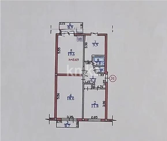 Продажа 3-комнатной квартиры, 70.9 м² в Алматы